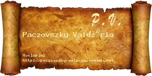 Paczovszky Valéria névjegykártya