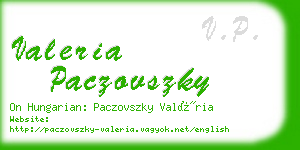 valeria paczovszky business card